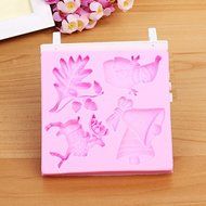 "Leaf Bell Snowman Elk Silicone Fandant Mold Chocolate Clay Mould" shopping N2
