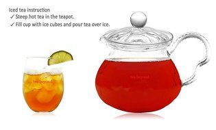 Teapot Set Flowering Tea Glass Teapot Gift Set Harmony 42 Oz / 1242 Ml with Stainless Steel Tea Warmer Alex Tea... N64