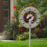 LaCrosse 101-1523 Lollipop Outdoor Garden Thermometer, Green