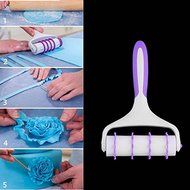 ASDOMO Fondant Cutter Strip Embosser Roller Wheel Set Sugarcraft Cake Decorating DIY Mould N2