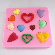 "Diverse Styles Heart Shape Silicone Fondant Mold Chocolate Mould" shopping N3