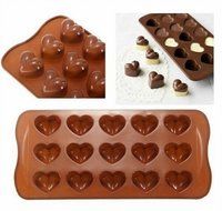 2 Pcs 15 Cavity Heart Silicone Non Stick Cake Bread Mold Chocolate Jelly Candy Baking Mould