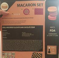 New JJMG French Macaroon Baking Set Tube Silicone Piping Pot Kit 4 Nozzle Tips Decorating Tool with 24 round Cookies... N4