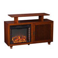 Southern Enterprises Horsham Media Fireplace, Walnut/Espresso N2