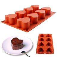 IC ICLOVER 8 - Cavity [Food Grade Silicone] Heart Shape Non-stick Mold for Soap Crayon Candle Bread Chocolate... N5