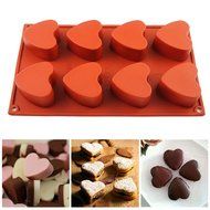 IC ICLOVER 8 - Cavity [Food Grade Silicone] Heart Shape Non-stick Mold for Soap Crayon Candle Bread Chocolate... N6