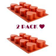 IC ICLOVER 8 - Cavity [Food Grade Silicone] Heart Shape Non-stick Mold for Soap Crayon Candle Bread Chocolate... N7