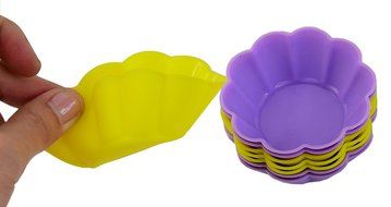 10pcs Silicone Flower Reusable Cupcake Jelly Candy Cookie Baking Mould Muffin Baking Cup N3