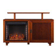 Southern Enterprises Horsham Media Fireplace, Walnut/Espresso N5