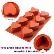 IC ICLOVER 8 - Cavity [Food Grade Silicone] Heart Shape Non-stick Mold for Soap Crayon Candle Bread Chocolate... N9