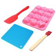 Silicone Bakeware Set - Sugarcraft Silicone Mold Silicone Kitchen Spatula Silicone Hot Pads For Cooking &amp; Silicone...