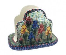 Polish Pottery Gladiolus Napkin Holder