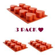 IC ICLOVER 8 - Cavity [Food Grade Silicone] Heart Shape Non-stick Mold for Soap Crayon Candle Bread Chocolate... N10
