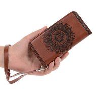 iPhone SE Case,iPhone 5S Case,iPhone 5 Case - Slim Fit Wallet Flip Embossed Totem PU Leather Case with Shock-Absorption... N25