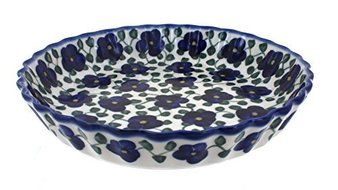 Polish Pottery Violets Pie Plate