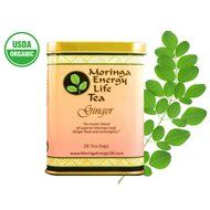 MORINGA GINGER TEA - USDA Organic, Exotic Blend of Fresh Moringa tea, Ginger Root and Lemongrass in a Combination... N4