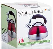 High Quality Stainless Steel Tea Kettle - 2.8 L Stove Top Whistling Kettle (Red) N2