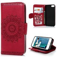 iPhone SE Case,iPhone 5S Case,iPhone 5 Case - Slim Fit Wallet Flip Embossed Totem PU Leather Case with Shock-Absorption... N28