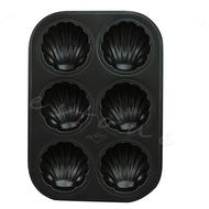 SCASTOE Baking Pan Cookie Candy Mold &amp; 6 Cavity Non Stick Metal Shell Shape Cake Mold N2