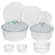 10-piece Bakeware Set with Classic and Fluted Design, White