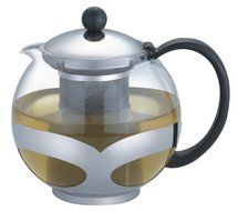 Uniware A10035 1200ml Stainless Steel Glass Teapot with Infuser