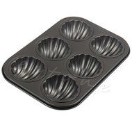 SCASTOE Baking Pan Cookie Candy Mold &amp; 6 Cavity Non Stick Metal Shell Shape Cake Mold N3