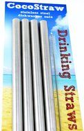 4 BOBA Straw Stainless Steel Extra Wide 1/2&quot; x 9.5&quot; Long Tapioca Pearl Bubble Tea Thick FAT N5