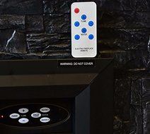 GHP Stone-Look Electric Fireplace w 3D Flames &amp; Multi-Function Remote Control N5