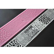 FOUR-C Decorating Tools Cake Lace Mat Silicone Decoration Mat for Fondant Cake Color Pink