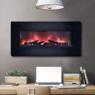 ClassicFlame 36-In Curved Black Wall Hanging Fireplace 36HF201CGT