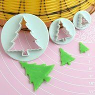 BleuMoo Christmas Tree Fondant Silicone Mould Icing Cake Decor Sugarcraft Mold N3