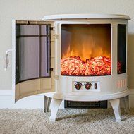 Regal Electric Fireplace - e-Flame USA 25 Inch Black Portable Electric Fireplace Stove with 1500W Space Heater...
