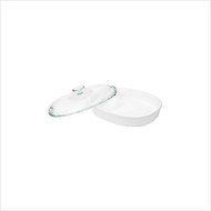 French White 1.5-Qt. Shallow Oval Casserole Dish with Cover