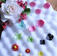 Teanfa 2Pcs Fondant Cake Tools Fondant Flower Shaping Sponge Pad Cake Molds For the Kitchen Baking Cake Decorating N2