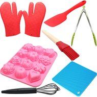 Food Grade Silicone Bakeware Set - Brownie Mold Silicone, Silicone Spatula, Silicone Heat Resistant Mat, Silicone...