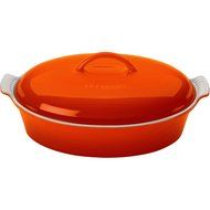 Le Creuset Stoneware 4-Quart Covered Oval Casserole, Cerise (Cherry Red) N2