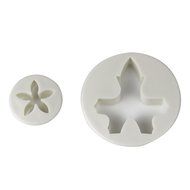 DUFUSTORE 2pcs Flower+Leaf Shape Cake Sugarcraft Plunger Decoration Tool Mould