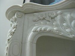 Black and White Polished Marble Fireplace Surround FPS-11