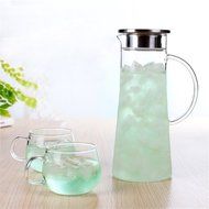 Luxtea Water Carafe and Drink Infuser Borosilicate Bottle Iced Tea Pitcher with Stainless Steel Filter Lid Can... N4