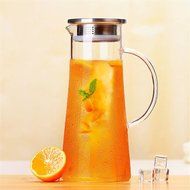 Luxtea Water Carafe and Drink Infuser Borosilicate Bottle Iced Tea Pitcher with Stainless Steel Filter Lid Can... N5