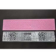 FOUR-C Decorating Tools Cake Lace Mat Silicone Decoration Mat for Fondant Cake Color Pink N2