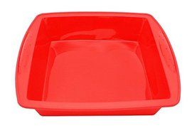 CookEasy Premium Non-stick Silicone Square and Rectangle Pan Set - Cherry Red - Demolds Easily N4