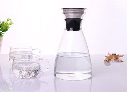 Luxtea Water Carafe and Drink Infuser Borosilicate Bottle Iced Tea Pitcher with Stainless Steel Filter Lid Can... N8
