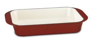 Cuisinart CI1136-24CR Chef's Classic Enameled Cast Iron 14-Inch Roasting/Lasagna Pan, Cardinal Red N3