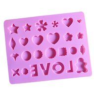 Ueasy Silicone Gel Non-stick Cake Bread Mold Chocolate Jelly Candy Baking Roasting Mould (26 Cavity Love) N3