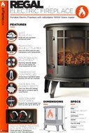 Regal Electric Fireplace - e-Flame USA 25 Inch Black Portable Electric Fireplace Stove with 1500W Space Heater... N2