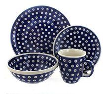 Polish Pottery Dots 4-Piece Dinner Set
