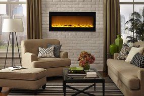 Touchstone 80004 Sideline In-Wall Recessed Electric Fireplace, 50 Inch Wide, 1500/750 Watt Heater (Black) N3