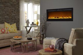 Touchstone 80004 Sideline In-Wall Recessed Electric Fireplace, 50 Inch Wide, 1500/750 Watt Heater (Black) N4