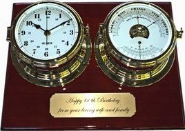 Tide and Time Clock with Barometer Thermometer Plaque